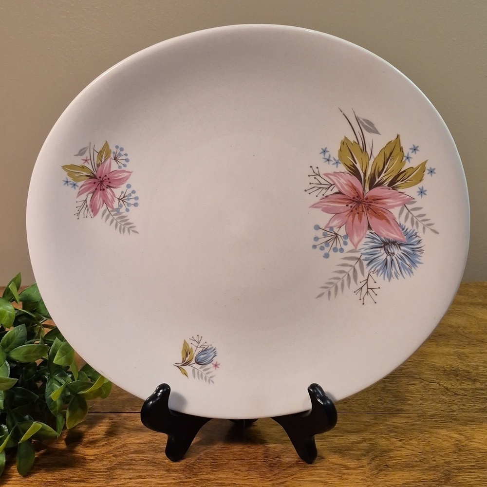 GRINDLEY 1960s Vintage Mid Century Modern Floral Ceramic Plate Platter